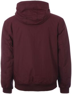 Fred Perry Brentham gewatteerd jack met capuchon voor heren, bordeauxrood Bourgogne