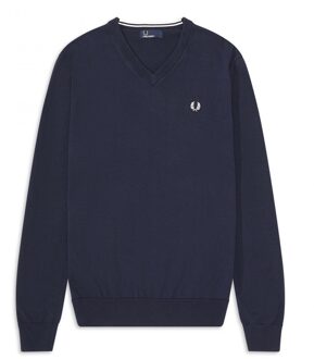 Fred Perry Classis Cotton V Neck Jumper - Blauw - Heren - maat  S