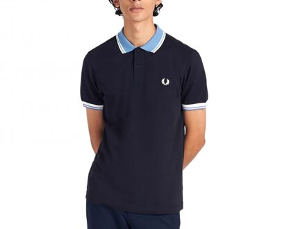Fred Perry Contrast Rib Polo Shirt - Blauw - Heren - maat  S