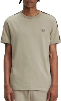 Fred Perry Contrast Tape Ringer Shirt Heren grijs - bruin - zwart - XL