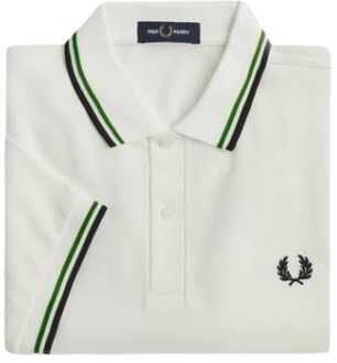 Fred Perry Contrasterend Gestreept Katoenen Poloshirt Fred Perry , White , Heren - XL