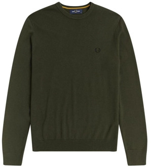 Fred Perry Crew Gebreide Trui Fred Perry , Green , Heren - Xl,M,S