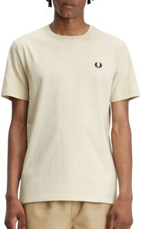 Fred Perry Crew Neck Shirt Heren crème - zwart - XL