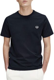 Fred Perry Crew Neck Shirt Heren navy - wit - L