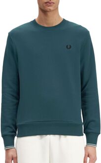 Fred Perry Crew Neck Sweater Heren petrol blauw - L