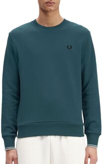 Fred Perry Crew Neck Sweater Heren petrol blauw - M