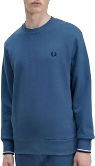 Fred Perry Crew Neck Sweatshirt - Blauwe Sweater Navy - XL
