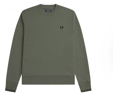 Fred Perry Crew Neck Sweatshirt - Legergroene Sweater - XXL