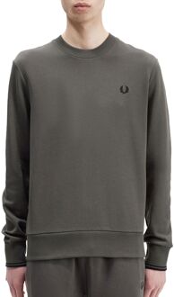 Fred Perry Crew Neck Sweatshirt - Legergroene Sweater - XXL