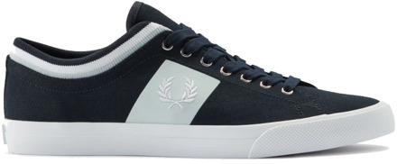 Fred Perry Dubbel-Gestreepte Manchet Twill Sneakers Fred Perry , Blue , Heren - 43 Eu,44 EU