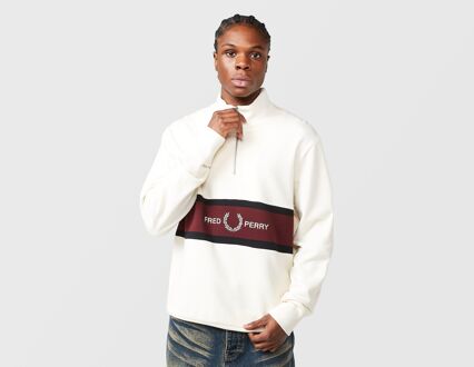Fred Perry Embroidered Panel 1/2 Zip Sweatshirt, wit - M