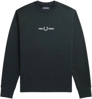 Fred Perry Embroidered Sweater Heren donkergroen - L