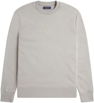 Fred Perry Embroidered Sweater Heren lichtgrijs - M
