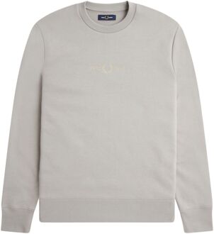 Fred Perry Embroidered Sweater Heren lichtgrijs - XXL