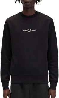 Fred Perry Embroidered Sweater Heren zwart