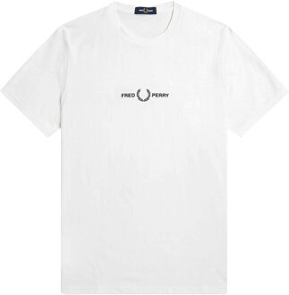 Fred Perry Geborduurd Grafisch T-shirt Fred Perry , White , Heren - Xl,L,M,S