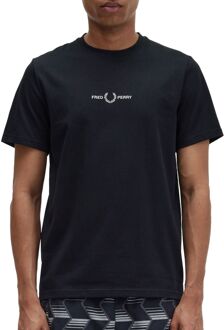 Fred Perry Geborduurd T-shirt Fred Perry Fred Perry , Black , Heren - 2Xl,Xl