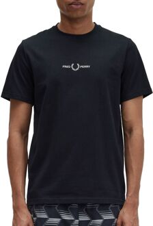 Fred Perry Geborduurde Polo & T-shirt Fred Perry , Black , Heren - S