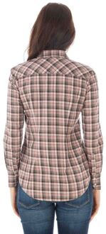 Fred Perry Geruite Blouse met Ruffle Detail - maat Bruin