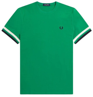 Fred Perry Gestreept Piqué Shirt Fred Perry , Green , Heren - Xl,M,S