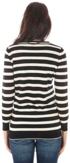 Fred Perry Gestreepte V-hals Merino Wol Trui - maat S Zwart