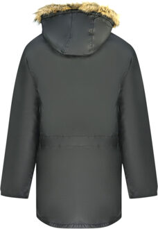 Fred Perry gewatteerde gewaxte katoenen zwarte parka met capuchon