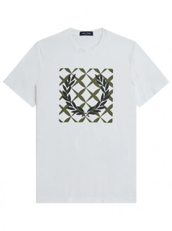 Fred Perry Grafische Logo T-Shirts Fred Perry , White , Heren - XL