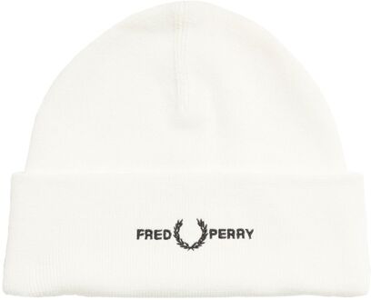 Fred Perry Graphic Beanie Heren wit - 1-SIZE