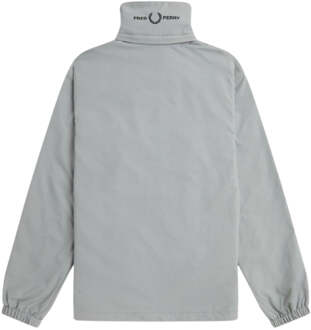Fred Perry grijze jas met patchzak en ritssluiting Grijs