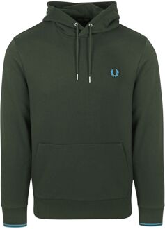 Fred Perry Groene Tipped Hooded Sweatshirt Top Fred Perry , Green , Heren - 2Xl,Xl,L,M,S