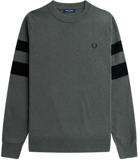 Fred Perry Groene Tipped Jumper Trui Fred Perry , Green , Heren - 2Xl,L,S