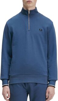 Fred Perry Half Zip Sweatshirt - Blauwe Sweater - L