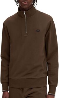 Fred Perry Half Zip Sweatshirt Heren donkerbruin - XL