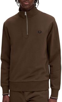 Fred Perry Half Zip Sweatshirt Heren donkerbruin