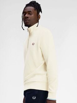Fred Perry Half Zip Trui Ecru Beige - L,M,S,XL,XXL