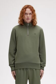 Fred Perry Half Zip Trui Olijfgroen Donkergroen - L