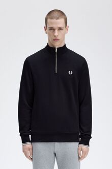 Fred Perry Half Zip Trui Zwart - S