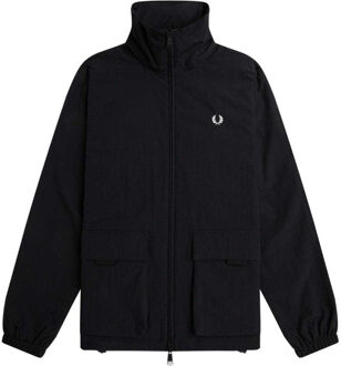 Fred Perry Heren Jas met Opgenaaide Zakken (Zwart) - maat