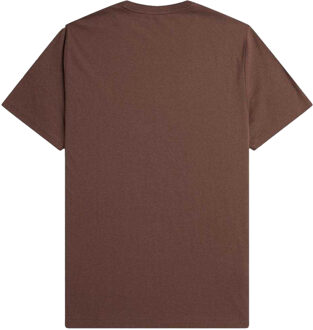 Fred Perry Heren t-shirt (Maroon) Kastanjebruin