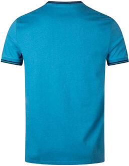 Fred Perry Heren Twin Tip T-Shirt (Oceaanblauw)
