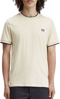 Fred Perry Heren Twin Tipped T-shirt Fred Perry , Beige , Heren - 2Xl,Xl,L,M,S,Xs