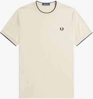 Fred Perry Heren Twin Tipped T-shirt Fred Perry , Beige , Heren - XL