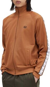 Fred Perry Heren Zip Hoodie met Logoband Fred Perry , Orange , Heren