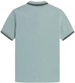 Fred Perry Herenpoloshirt met dubbele kraag (Lichtblauw) - XS