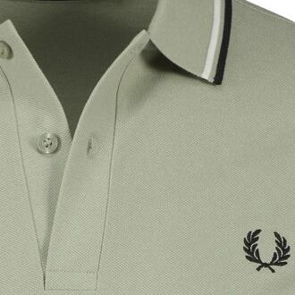 Fred Perry Herenpoloshirt met dubbele kraag (Lichtgroen) - XS