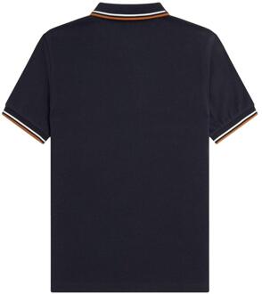 Fred Perry Herenpoloshirt met dubbele kraag (Marine, Marine) Navy - S