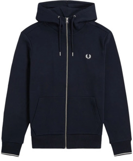 Fred Perry Hooded Sweatvest Vest - Mannen - navy/wit