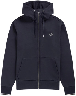 Fred Perry Hooded Sweatvest Vest - Mannen - navy/wit