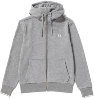 Fred Perry Hooded Zip Jacket Fred Perry , Gray , Heren - Xl,L,M,S,Xs