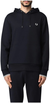 Fred Perry Hoodie met logoborduring Zwart - S